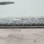 Kids Room Rug Cute Snow Bear 3D In Grey White RugYourHome