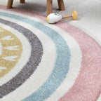 Kids Rug Cosmo with Rainbow & Hearts in Cream, product packaging - House Of Avana