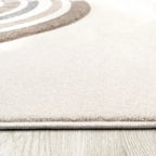 Kids Rug Cosmo with Rainbow & Hearts in Cream, side view - House Of Avana