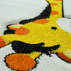 Kids Rug Jungle Animals Giraffe Lion Tiger Zebra Beige Cream RugYourHome