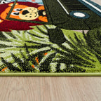 Kids Rug Jungle Safari Jeep with Lion & Hippo RugYourHome