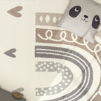 Kids Rug Nino with Rainbow and Hearts for Nursery in Beige Brown RugYourHome