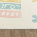 Kids Rug Nino with Rainbow and Hearts for Nursery in Cream RugYourHome