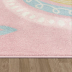 Kids Rug Nino with Rainbow and Hearts for Nursery in Pink RugYourHome