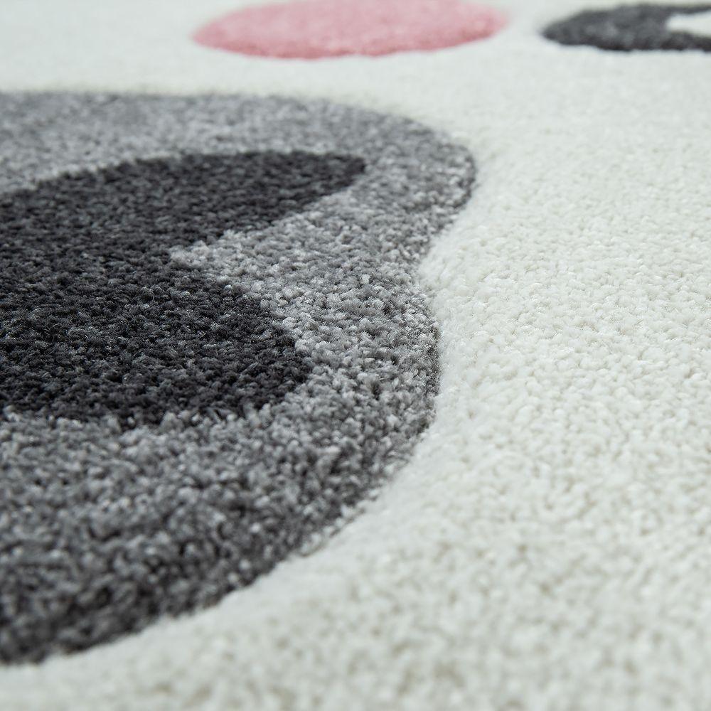 Kids Rug Nursery Cute Alpaca 3D Pink White Pastel RugYourHome