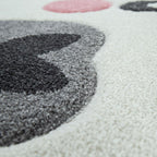 Kids Rug Nursery Cute Alpaca 3D Pink White Pastel RugYourHome