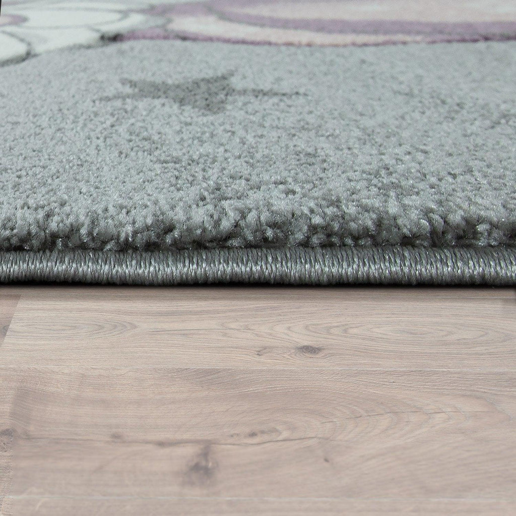 Kids Rug Rainbow Unicorn Colourful Grey RugYourHome