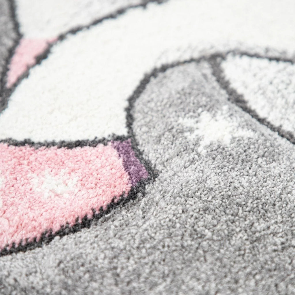 Kids Rug Rainbow Unicorn Colourful Grey RugYourHome