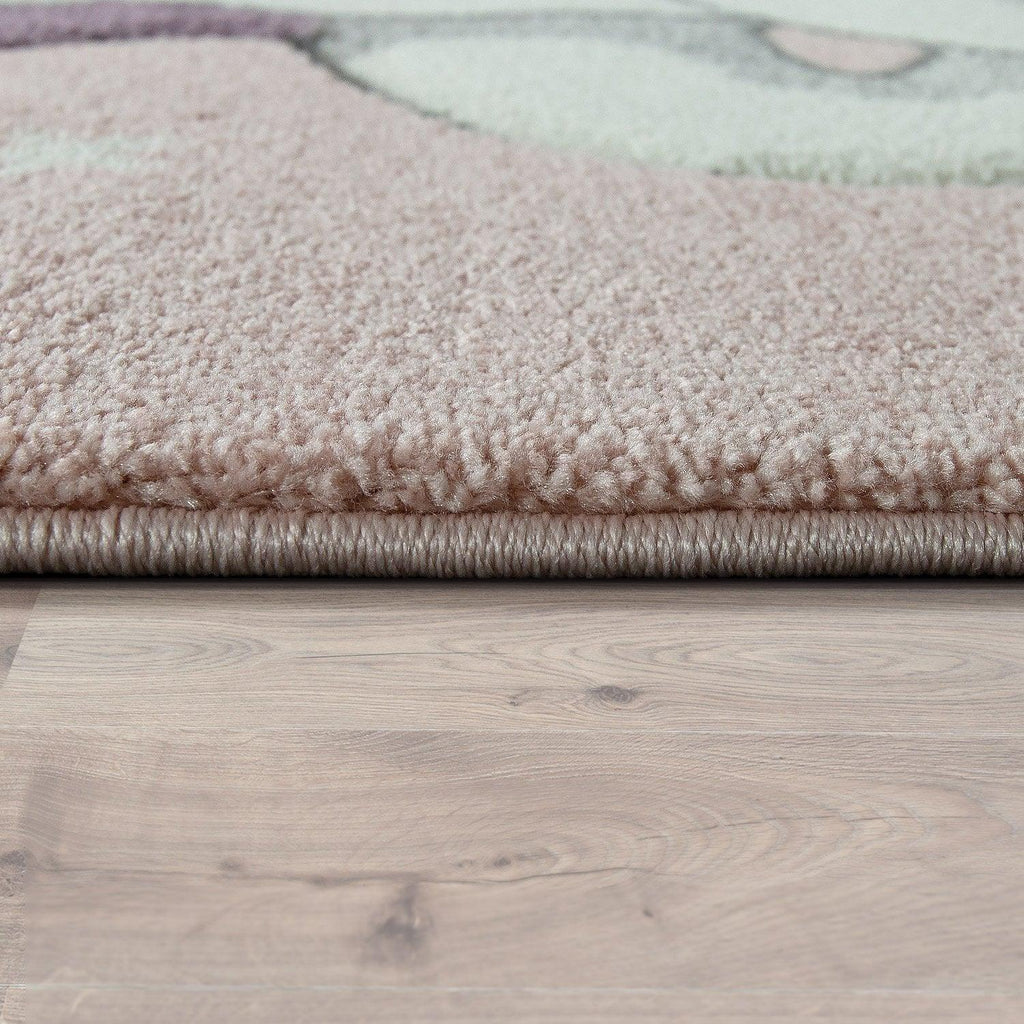 Kids Rug Rainbow Unicorn Pastel Pink RugYourHome