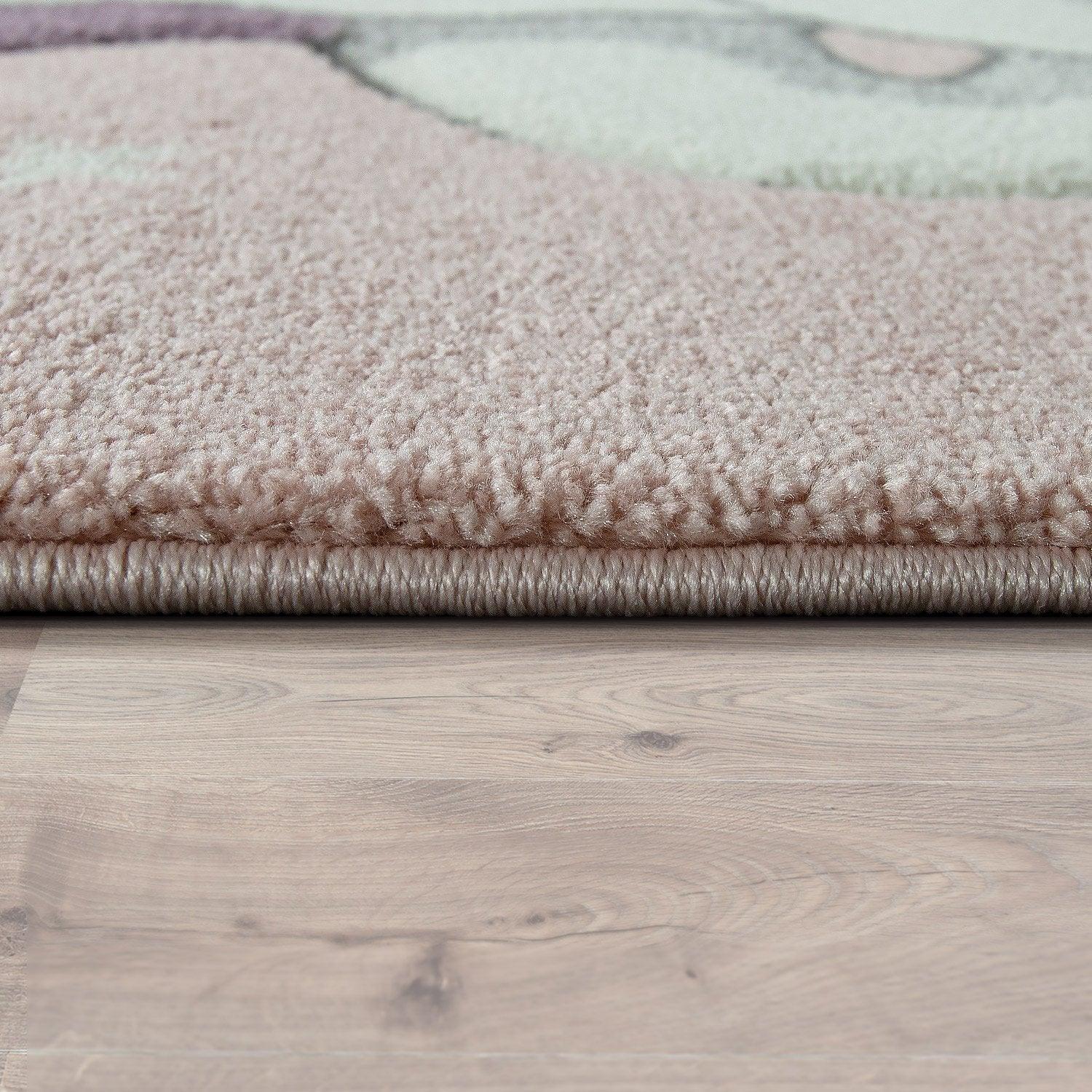 Kids Rug Rainbow Unicorn Pastel Pink RugYourHome