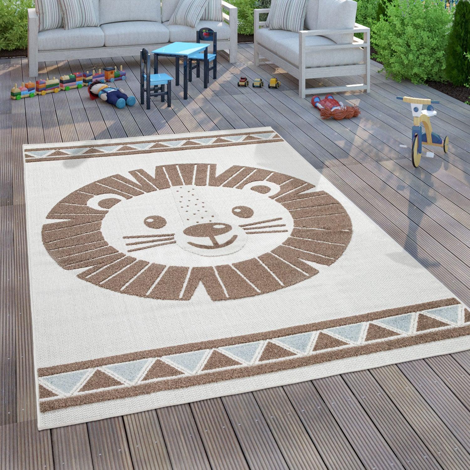 Kids Rug Tweet Happy Lion Play-Mat in Beige RugYourHome