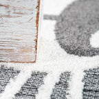 Kids Rug Tweet Happy Lion Play-Mat in Mottled Grey RugYourHome