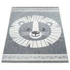 Kids Rug Tweet Happy Lion Play-Mat in Mottled Grey RugYourHome