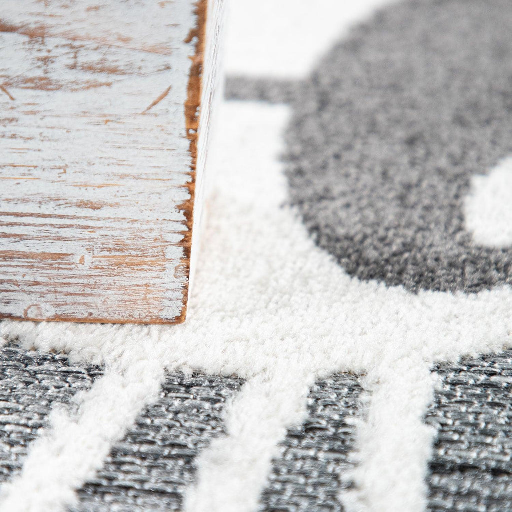 Kids Rug Tweet Happy Lion Play-Mat in Mottled Grey RugYourHome