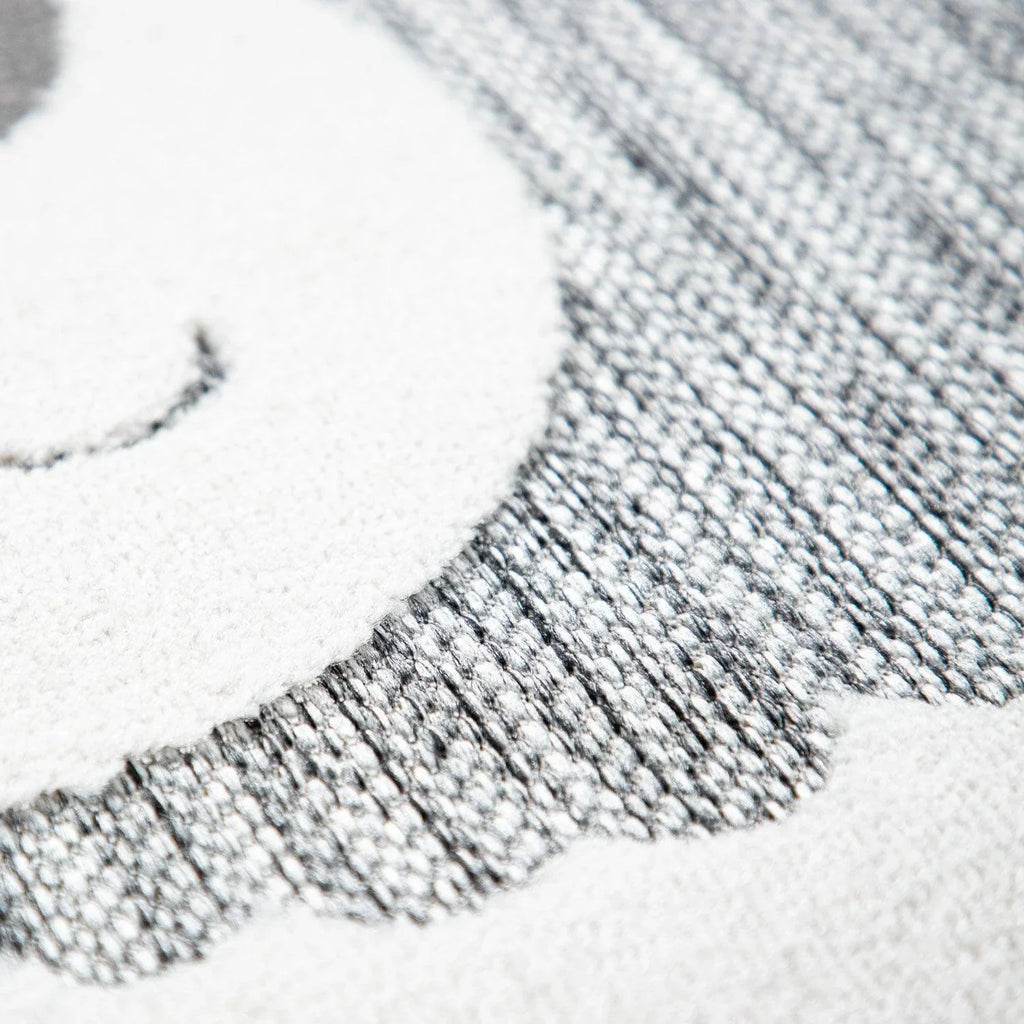 Kids Rug Tweet Round Play Mat Llama Motif in Mottled Grey RugYourHome