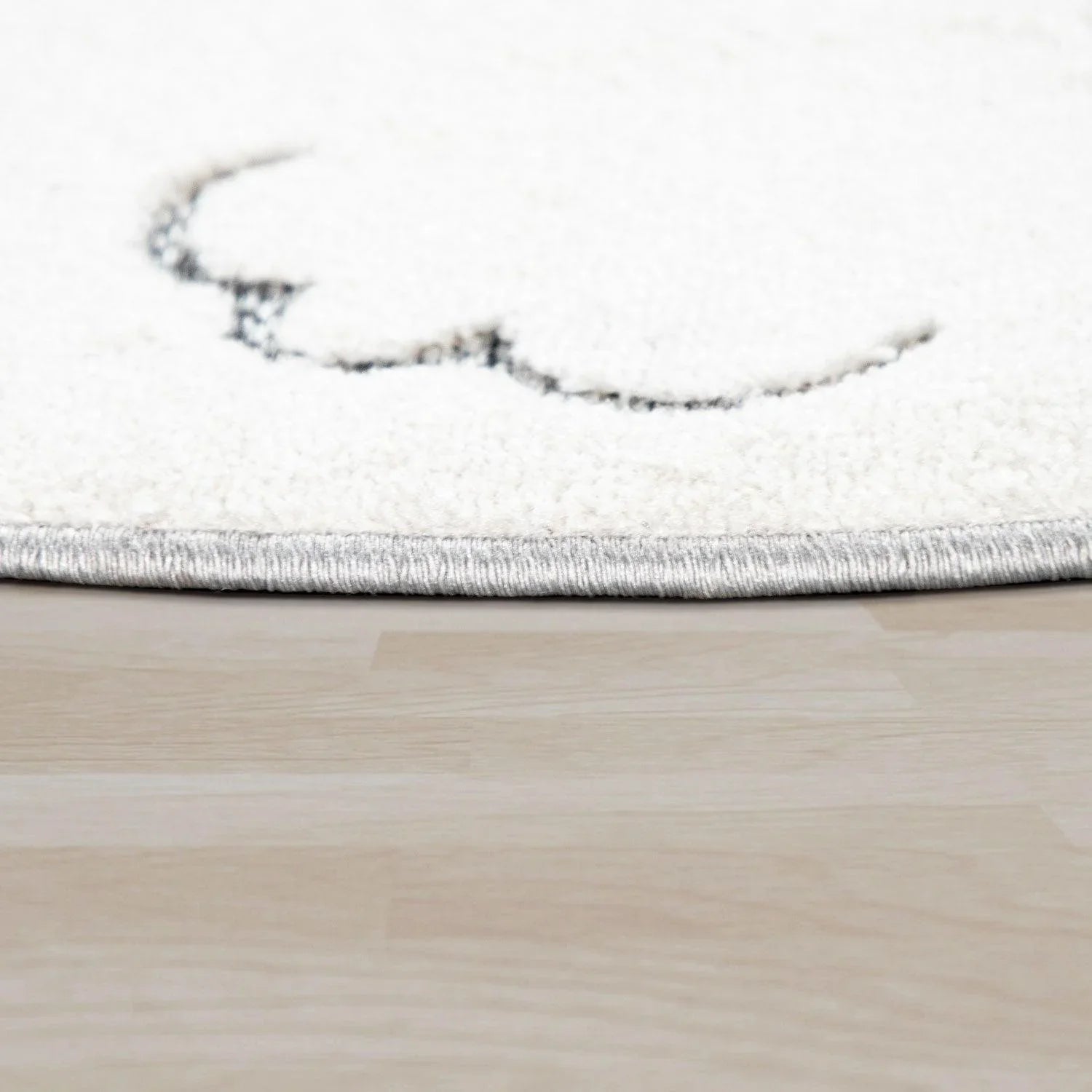 Kids Rug Tweet Round Play Mat Llama Motif in Mottled Grey RugYourHome