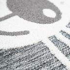 Kids Rug Tweet with Lion Face Round Play Mat in Grey, back view - House Of Avana
