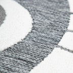 Kids Rug Tweet with Lion Face Round Play Mat in Grey, side view - House Of Avana
