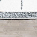 Kids Rug Tweet with Lion Face Round Play Mat in Grey, detail shot - House Of Avana