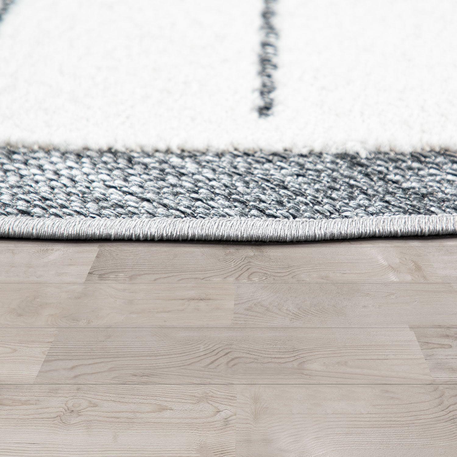 Kids Rug Tweet with Lion Face Round Play Mat in Grey, detail shot - House Of Avana