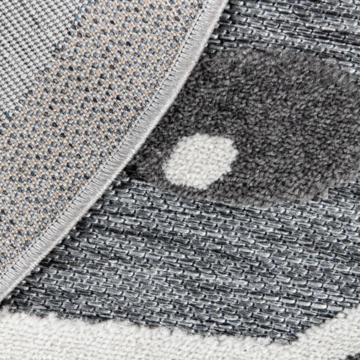 Kids Rug Tweet with Lion Face Round Play Mat in Grey, lifestyle image - House Of Avana