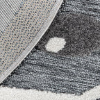 Kids Rug Tweet with Lion Face Round Play Mat in Grey RugYourHome