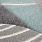 Kids Rug Cosmo for Nursery with Mountains in Pastel Blue White RugYourHome