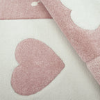 Kids Rug Dots Hearts Crowns Checked White Pink Pastel RugYourHome