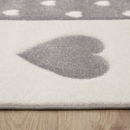Kids Rug Dots Hearts Crowns Checked White Pink Pastel RugYourHome
