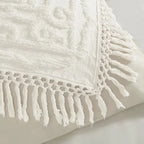 King 100-Percent Cotton Chenille Bedspread with Fringe Hem in Off-White