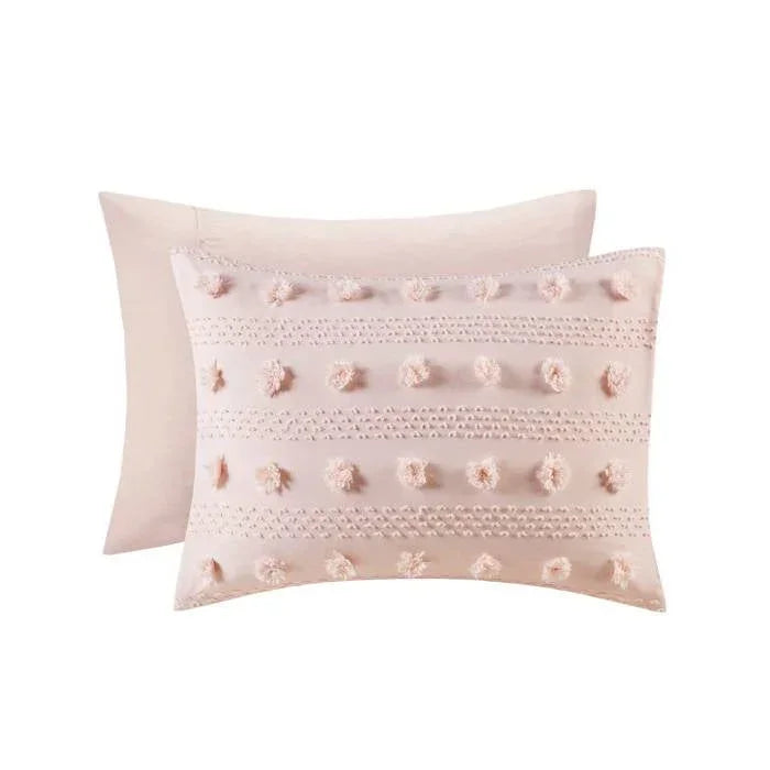 King / Cal King 3-Piece Pink Pompom Microfiber Comforter Set