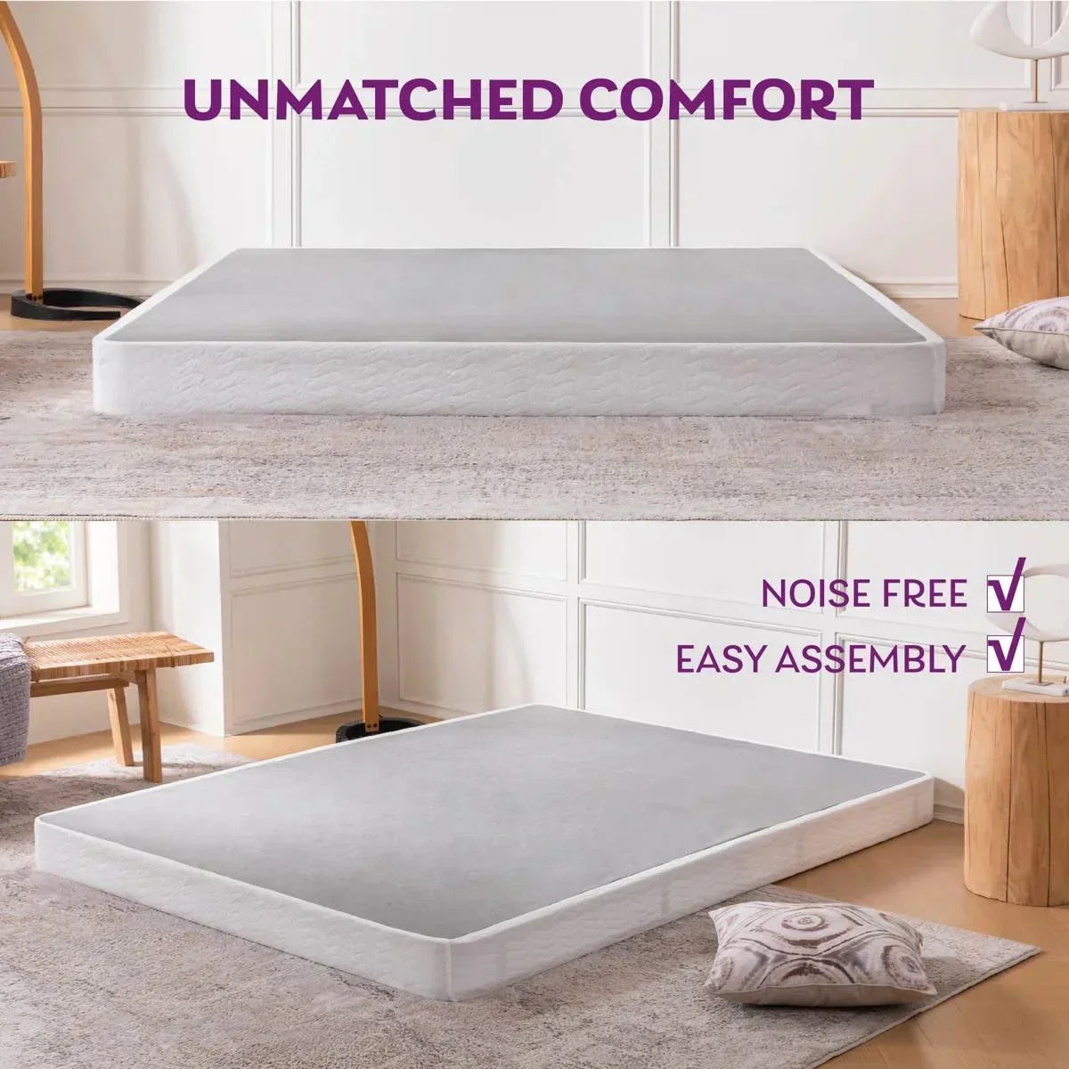 King size 5-inch Low Profile Metal Box Spring Mattress Foundation with Cover
