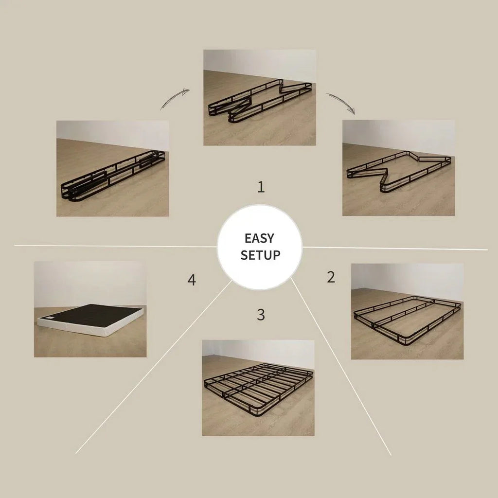 King size 8-inch Metal Frame Box-Spring Mattress Foundation with Cover