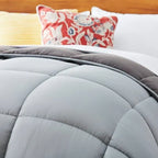King Size All Seasons Plush Light/Dark Grey Reversible Polyester Down Alternative Comforter