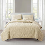 King size Coastal Beach Starfish Seashells Sea Horse Sand Tan 3-Piece Quilt Set
