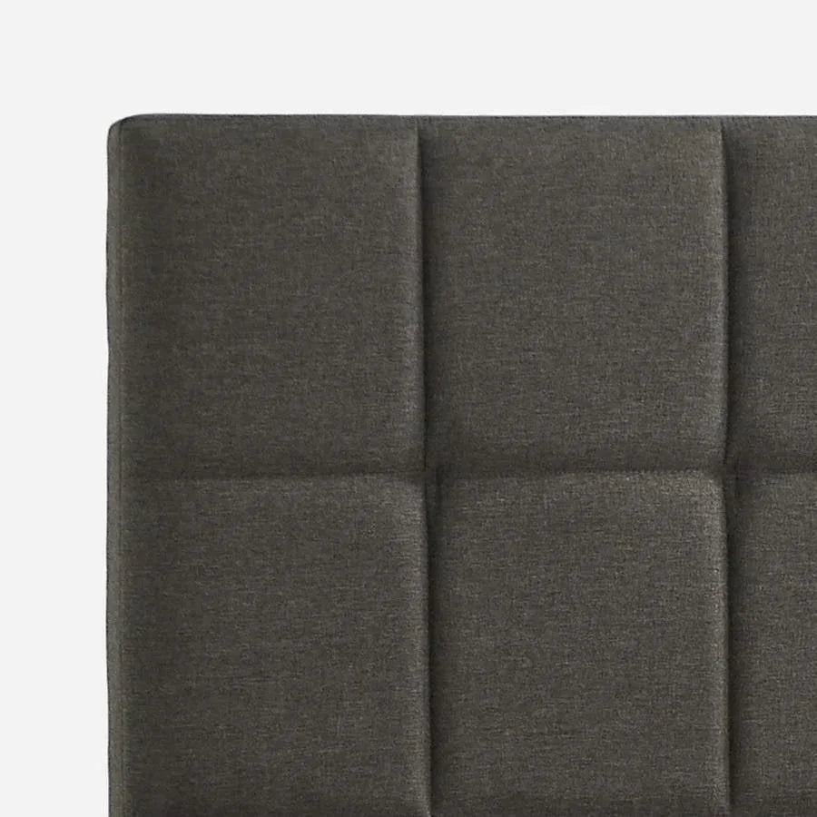 King size Grey Upholstered Platform Bed Frame with Padded Headboard