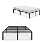 King size Modern Heavy Duty Black Metal Platform Bed Frame