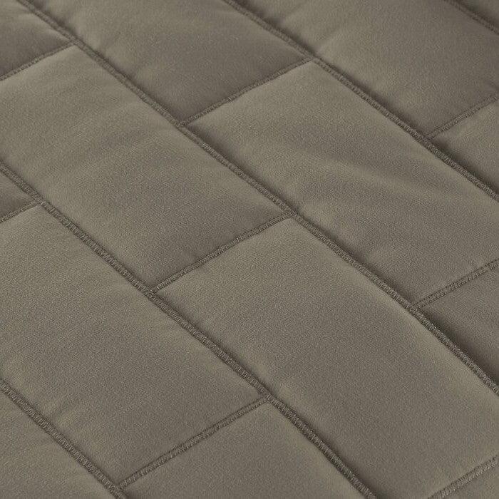 King/Cal King Modern Brick Stitch Microfiber Reversible 3 Piece Comforter Set in Taupe