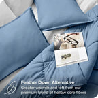 King/Cal King Size All Season Super Soft Down Alternative Comforter Set Blue