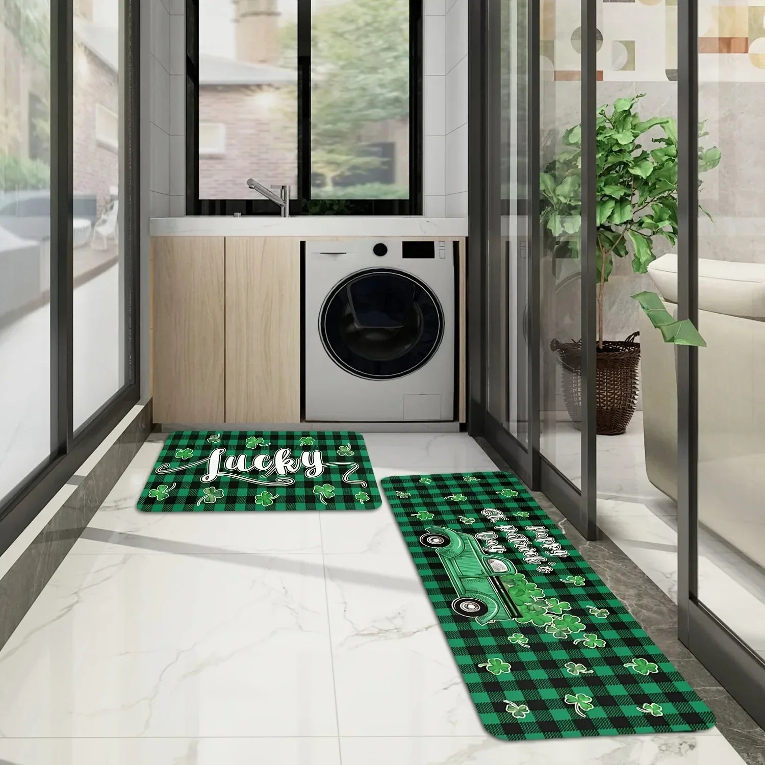 Kitchen Mat - Non-Slip Polyester 2-Pack