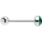 Kitty Green Eye UV Reactive Barbell Tongue Ring