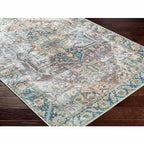 Blue Catigpian Distressed Washable Area Rug Hauteloom