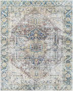 Blue Catigpian Distressed Washable Area Rug Hauteloom