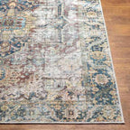 Blue Catigpian Distressed Washable Area Rug Hauteloom