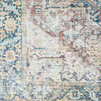 Blue Catigpian Distressed Washable Area Rug Hauteloom
