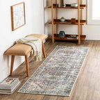 Blue Catigpian Distressed Washable Area Rug Hauteloom