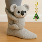 Animal Pattern Socks, Knitted Plush Cute Animal Design, Unisex, Suitable for All Sizes House Of Avana