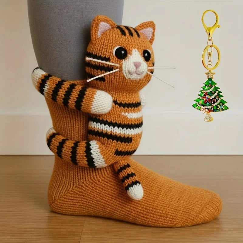 Animal Pattern Socks, Knitted Plush Cute Animal Design, Unisex, Suitable for All Sizes House Of Avana [[SKU:HOA-XMS-405]]