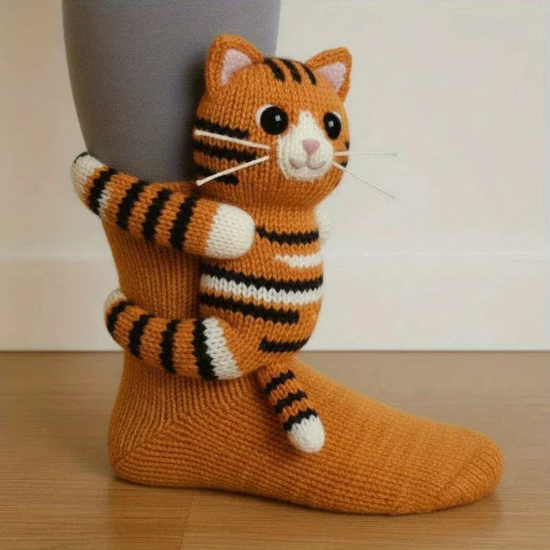 Animal Pattern Socks, Knitted Plush Cute Animal Design, Unisex, Suitable for All Sizes House Of Avana [[SKU:HOA-XMS-405]]