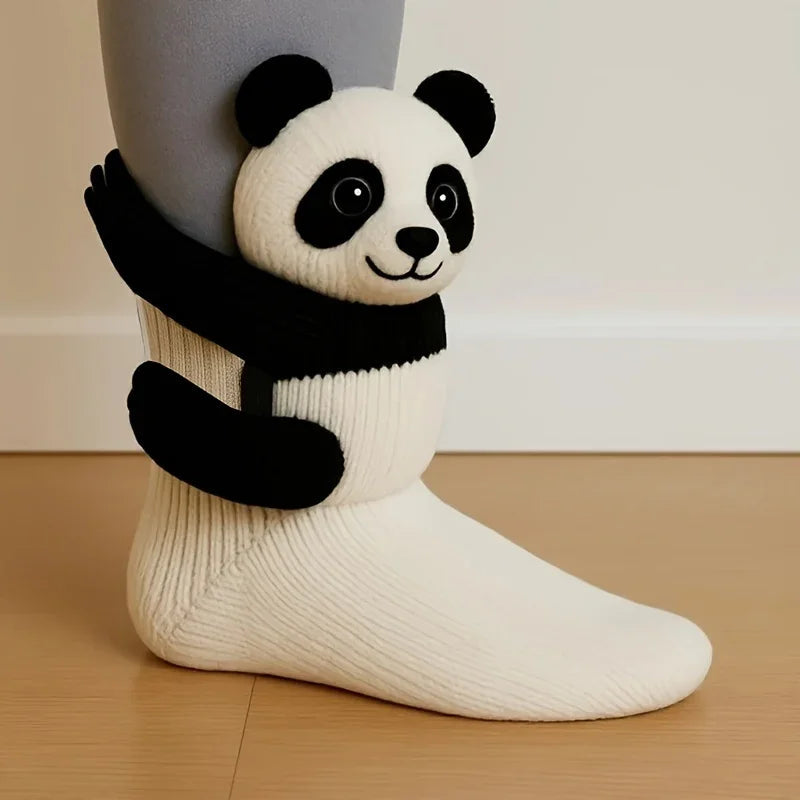 Animal Pattern Socks, Knitted Plush Cute Animal Design, Unisex, Suitable for All Sizes House Of Avana [[SKU:HOA-XMS-405]]